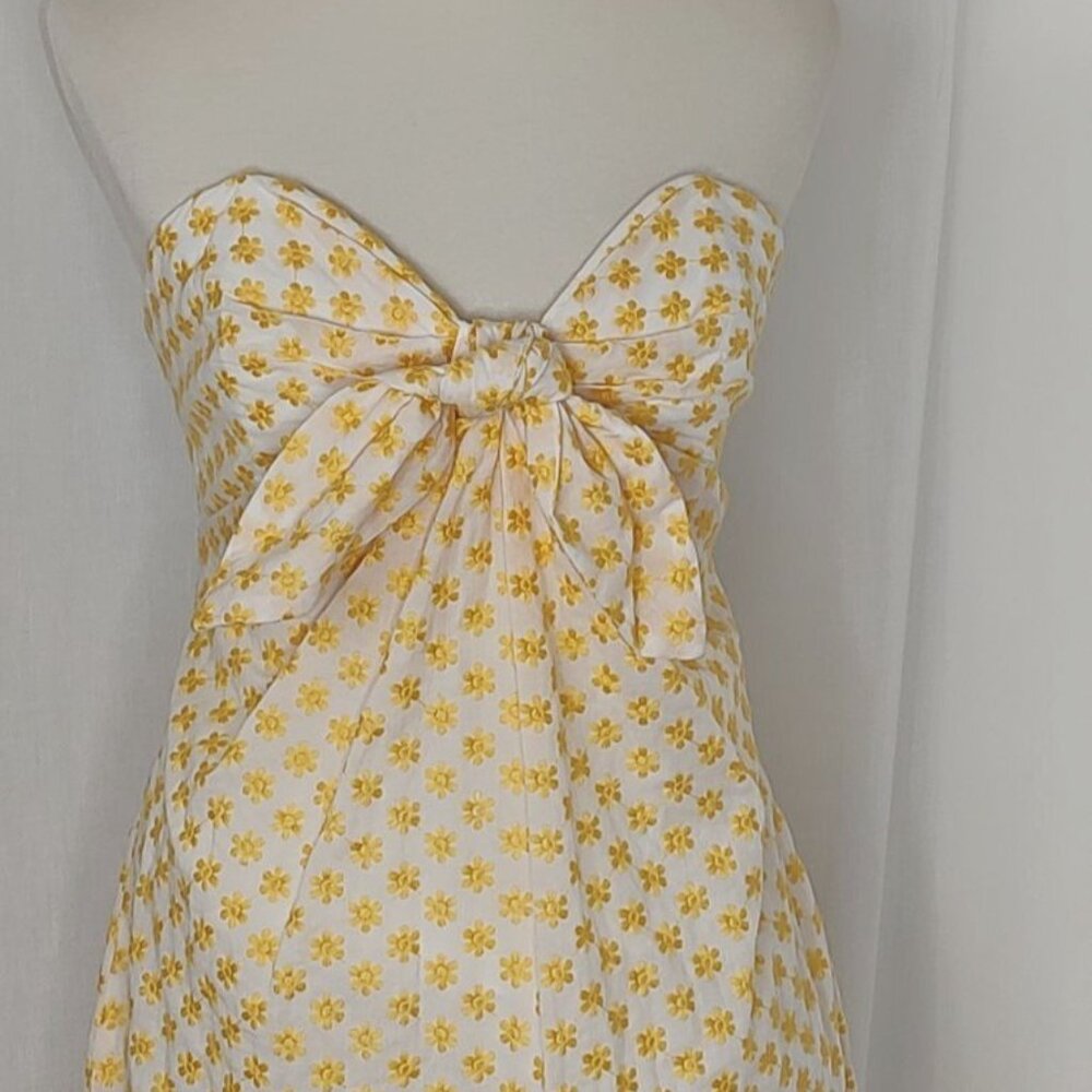 Significant Other Allure Yellow Strapless Maxi Dress Sunflower Embroidered NEW - Picture 6 of 14